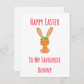 Cute Funny Happy Easter Kaart (Voorkant / Achterkant)