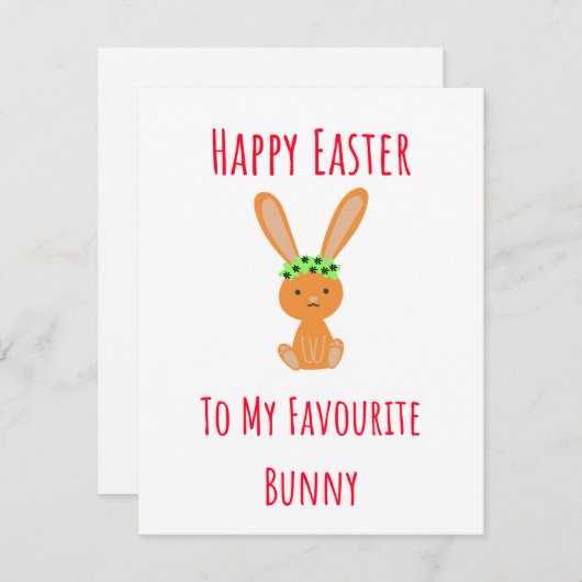 Cute Funny Happy Easter Kaart (Voorkant / Achterkant)