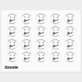 Cute Funny Happy Face Tongue Out Custom Text Ronde Sticker (Vel)