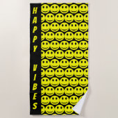 Cute Funny Happy Faces glimlachend Emoji Strandlaken (Voorkant)