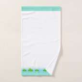 Cute Funny Happy Frogs op White en Turquoise Bad Handdoek (Handdoek)