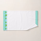 Cute Funny Happy Frogs op White en Turquoise Bad Handdoek (Handdoek)