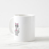 Cute Funny Happy Grey Cat Koffiemok (Voorkant links)