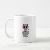 Cute Funny Happy Grey Cat Koffiemok (Links)