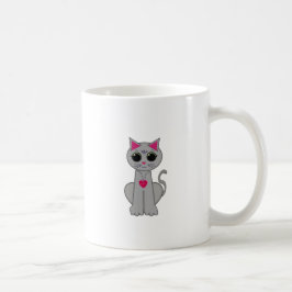 Cute Funny Happy Grey Cat Koffiemok