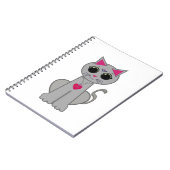 Cute Funny Happy Grey Cat Notitieboek (Linkerzijde)