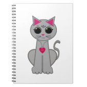 Cute Funny Happy Grey Cat Notitieboek (Voorkant)
