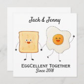 Cute Funny Happy Toast Eggcelent Samen (Voorkant / Achterkant)