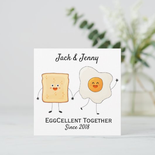 Cute Funny Happy Toast Eggcelent Samen (Staand voorkant)