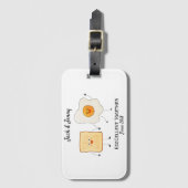 Cute Funny Happy Toast Eggcelent Samen Bagagelabel (Voorkant (verticaal))