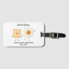 Cute Funny Happy Toast Eggcelent Samen Bagagelabel