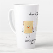 Cute Funny Happy Toast Eggcelent Samen Latte Mok (Linkerhoek)