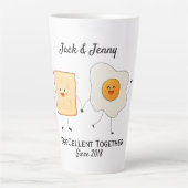 Cute Funny Happy Toast Eggcelent Samen Latte Mok (Voorkant)