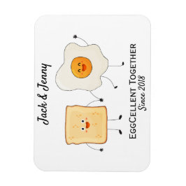 Cute Funny Happy Toast Eggcelent Samen Magneet
