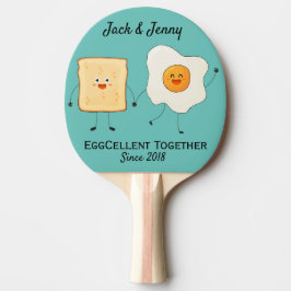 Cute Funny Happy Toast Eggcelent Samen Tafeltennisbatje