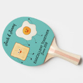Cute Funny Happy Toast Eggcelent Samen Tafeltennisbatje (Zijkant)