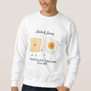 Cute Funny Happy Toast Eggcelent Samen Trui