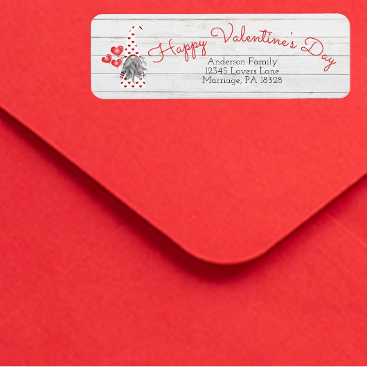 Cute Funny Happy Valentines Day Gnome Etiket