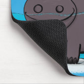 Cute funny hippopotamus with bird cartoon muismat (Hoek)