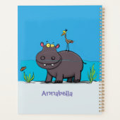 Cute funny hippopotamus with bird cartoon planner (Achterkant)