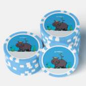 Cute funny hippopotamus with bird cartoon poker chips (Opstapeling)
