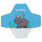 Cute funny hippopotamus with bird cartoon voetbal (Enkel)