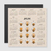 Cute Funny Honey Bee Honeycomb Calendar 2026 (Voorkant / Achterkant)