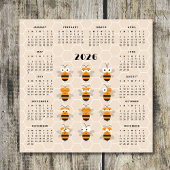 Cute Funny Honey Bee Honeycomb Calendar 2026