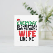 Cute Funny Husband Xmas Card From Wife Feestdagenkaart (Staand voorkant)