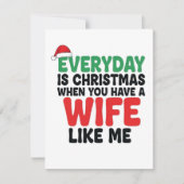 Cute Funny Husband Xmas Card From Wife Feestdagenkaart (Voorkant)