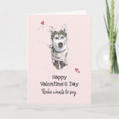 Cute & Funny Husky Valentijn's day Greetings Card Kaart (Voorkant)