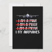 Cute & Funny I Fly Airplanes Pilot Joke Kaart (Voorkant)