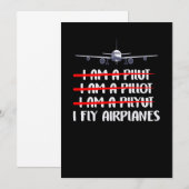 Cute & Funny I Fly Airplanes Pilot Joke Kaart (Voorkant / Achterkant)
