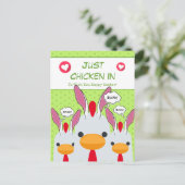 Cute Funny is net een kip uit Bunny Ears Happy Paa Feestdagenkaart (Staand voorkant)