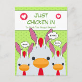 Cute Funny is net een kip uit Bunny Ears Happy Paa Feestdagenkaart (Voorkant)