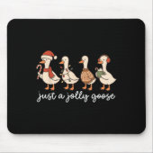 Cute Funny Just A Jolly Goose Silly Santa Hot Coco Muismat (Voorkant)
