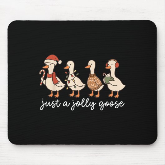 Cute Funny Just A Jolly Goose Silly Santa Hot Coco Muismat (Voorkant)