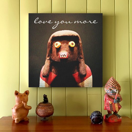 Cute Funny Kachina Doll Face Foto's houden je meer Canvas Afdruk