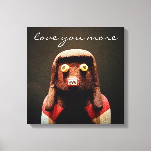 Cute Funny Kachina Doll Face Foto's houden je meer Canvas Afdruk (Voorkant)