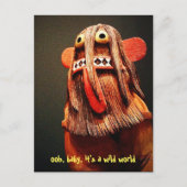 Cute Funny Kachina Face Het is een Wild World Quot Briefkaart (Voorkant)