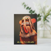 Cute Funny Kachina Face Het is een Wild World Quot Briefkaart (Staand voorkant)