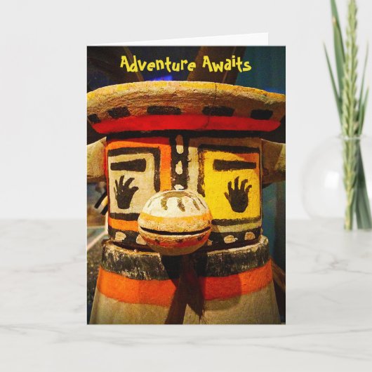 Cute Funny Kachina Face Photo Adventure wacht Kaart (Voorkant)