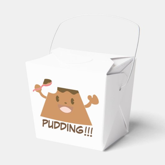 Cute Funny Kawaii Chocolate PUDDING!!! Bedankdoosjes (Voorkant Zijde)