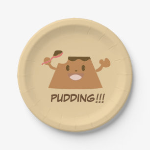 Cute Funny Kawaii Chocolate PUDDING!!!! Papieren Bordje