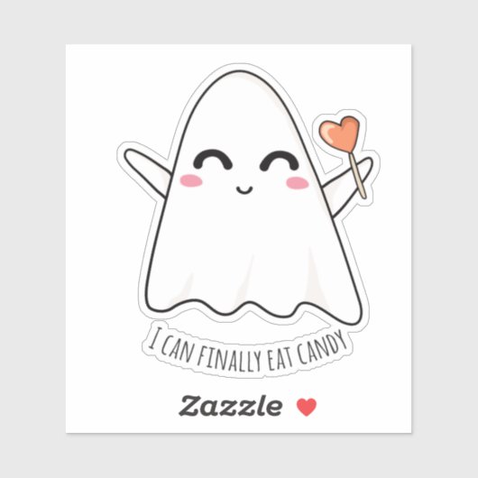Cute Funny Kawaii Halloween Girl Ghost Sticker (Vel)