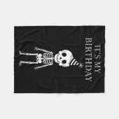 Cute Funny Kawaii Skeleton Birthday Skull Happy Wo Fleece Deken (Voorkant (Horizontaal))