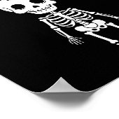 Cute Funny Kawaii Skeleton Birthday Skull Happy Wo Poster (Hoek)