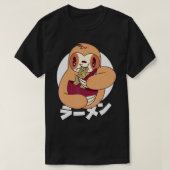 Cute Funny Kawaii Sloth Eating Ramen Noodles Japan T-shirt (Design voorkant)