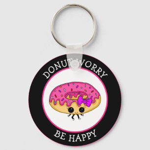 Cute Funny Kawaii Style Donut Puns Sleutelhanger