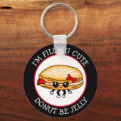 Cute Funny Kawaii Style Jelly Donut Puns Sleutelha Sleutelhanger (Voorkant)
